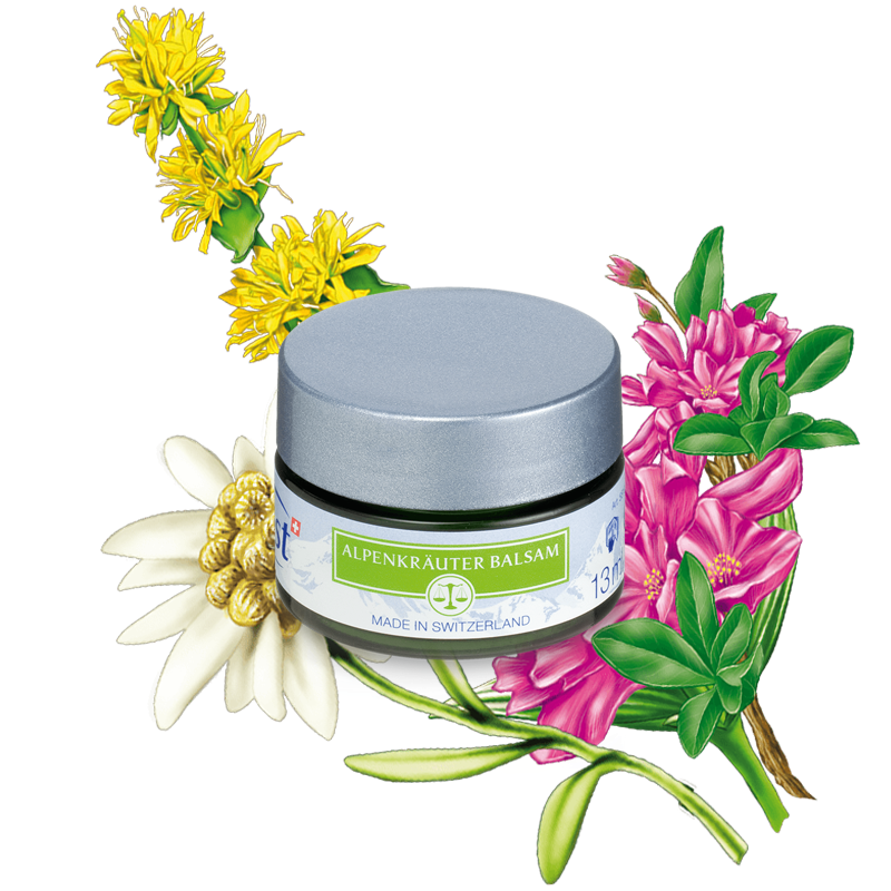 Baume aux plantes alpines - Spécialités - Just - Produits naturels